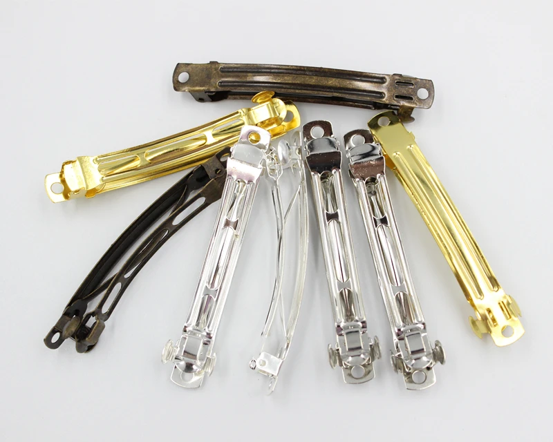 10 قطعة 50/60/70/80 مللي متر العتيقة برونزية مشبك شعر قاعدة فارغة DIY بها بنفسك مشبك شعر دبابيس الشعر المشابك الفرنسية إكسسوارات الشعر