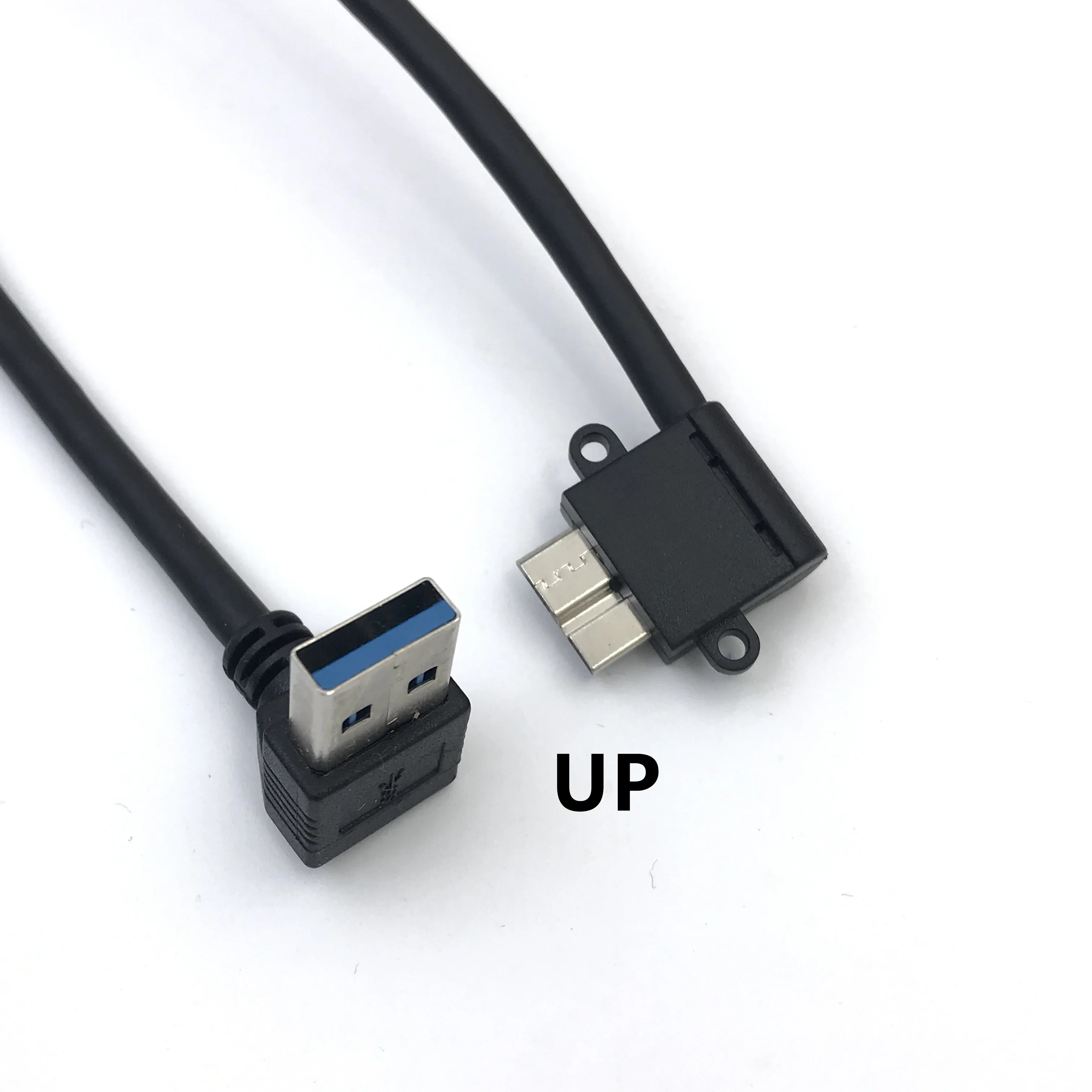 90 Degree UP Down Left Right Angled USB 3.0 Type A to Micro B Male Cable for Samsung S5 Note 3 HDD External Hard Drive Disk