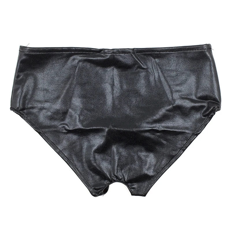 Women Sexy Crotchless Panties for Sex Leather Open Crotch Briefs Sex Lingerie Strap on Penis Chastity Panty with Hole Underpants