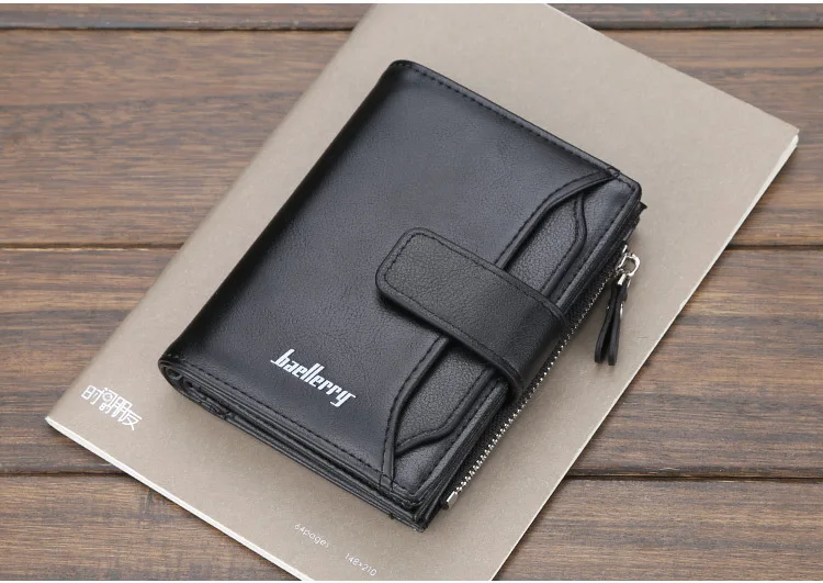 Name Gravur Männer Kurze Brieftaschen Große Kapazität Zipper Münzfach Foto Halter Hohe Qualität Karte Clips Für Männer – Detail 17