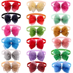 New 50pcs Dog Bow Tie Solid Lace Pet Supplies Dog Accessories Fashion Pet Dog Bowtie Dog Grooming Products Small Dog Bowties