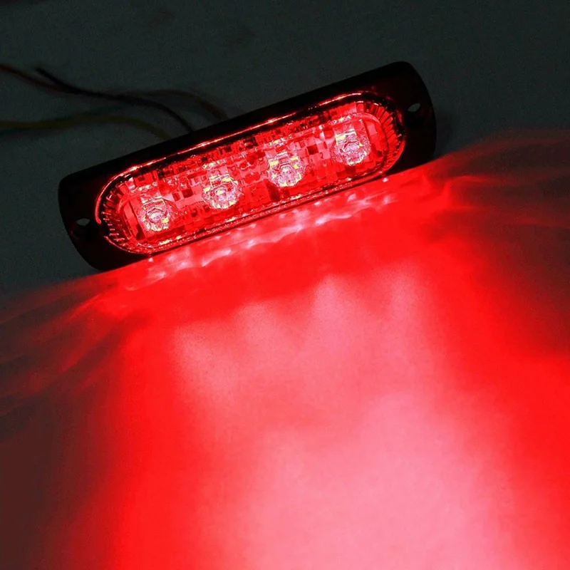 

4LED Off-road Car Trailer Trucks Safety Urgent Working Fog Red Light Lamp DC 12V 12W LED Urgent Light Fast Heat Dissipation