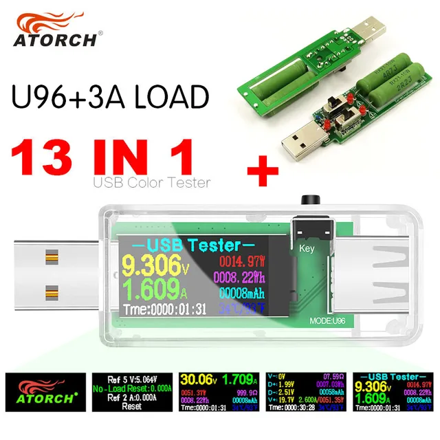 Tester USB 13 w 1 DC woltomierz cyfrowy amperomierz napięcie prądu woltomierz amperomierz detektor power bank wskaźnik ładowarki
