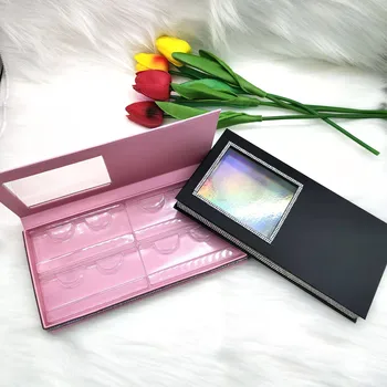 4 쌍 빈 속눈썹 책 자기 다이아몬드 속눈썹 패키지 도매 Rhinstone 개인 레이블 4 쌍 래쉬 도서 속눈썹 상자