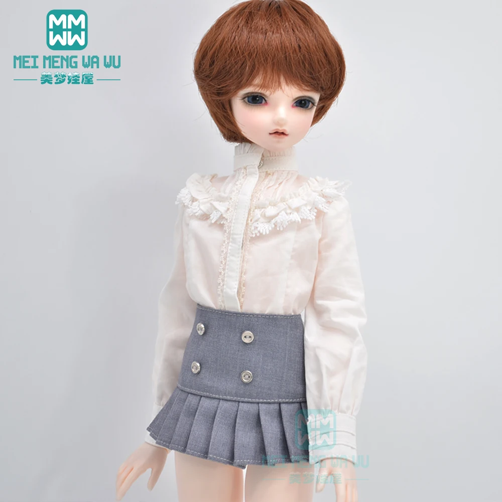 

Одежда для кукол BJD, подходит для 40-62 см 1/3 1/4 SD MSD, модная мини-юбка, рубашка, кожаная обувь