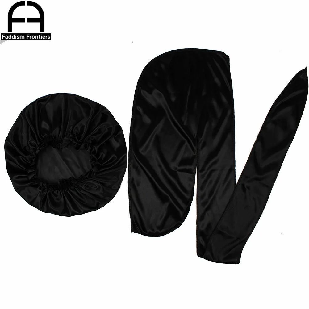 Unisex Men Silk Durag Match Silky Bonnet for Women Silky Durags Bandanas for Men Turban Hat Long Tail Do Durag Waves Cap