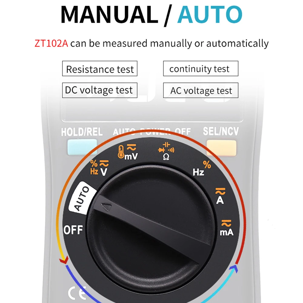 Digital Multimeter BSIDE ZT102A True RMS Auto Range Multimetro Voltmeter Ammeter Capacitance Temperature Ohm HZ NCV Tester