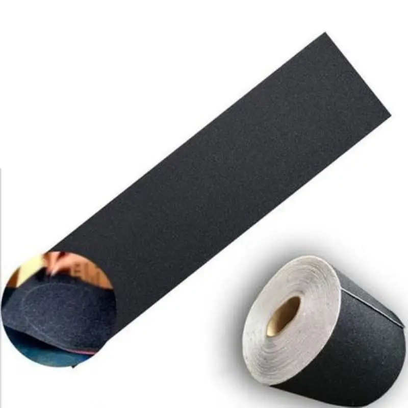 110cm*25cm Skateboard Sandpaper Professional Black Skateboard Deck Sandpaper Grip Tape Skateboard Stickers Protections