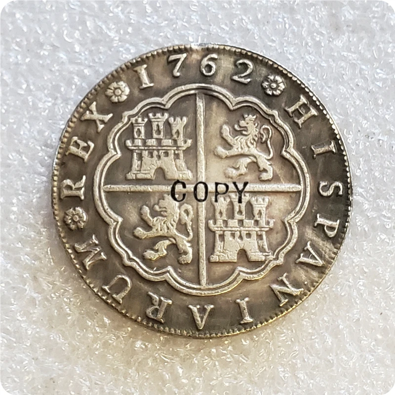 1762 Spain 8 Reales - Carlos III Copy commemorative coin