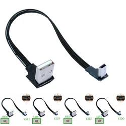 Płaski miękki łokieć MINI dane USB kabel do ładowarki w górę iw dół lewy i prawy port T USB car MP3 uniwersalny kabel danych 10CM