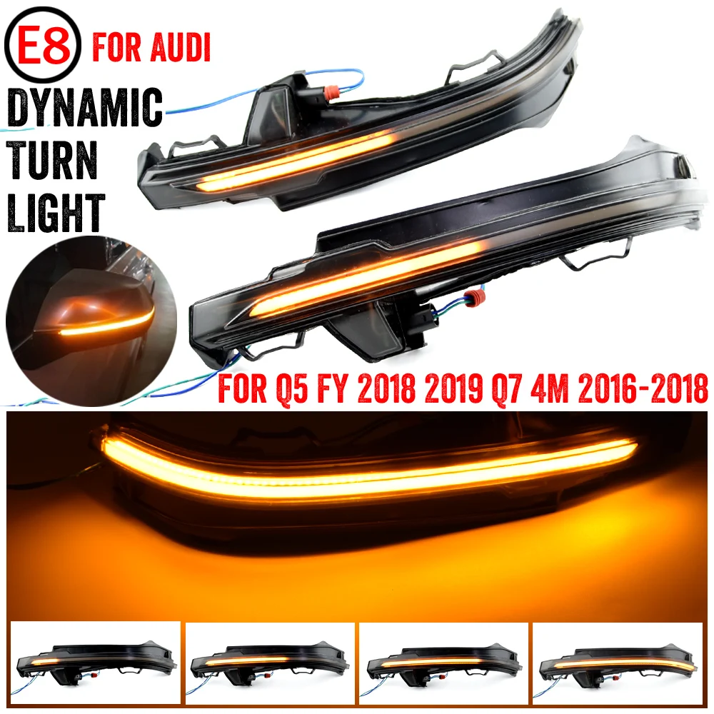 

2pcs/lot For Audi Q7 4M 2016 2017 2018 Turn Signal Blinker Mirror Flasher Light Water Flowing LED Lamp accessories