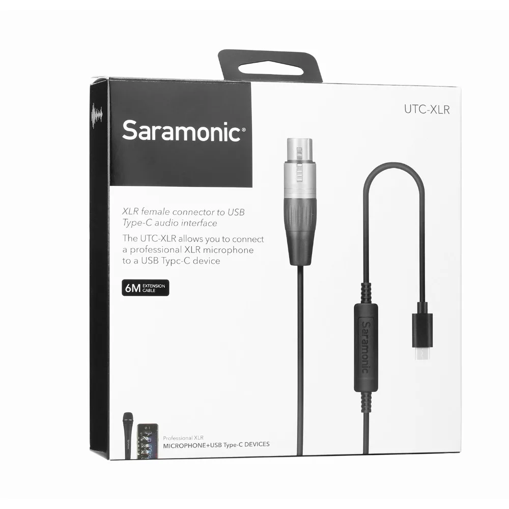 Saramonic UTC-XLR 6M สายอะแดปเตอร์ XLR Input และ USB Type-C Audio Interface สำหรับ Pro XLR mic & Android สมาร์ทโฟน