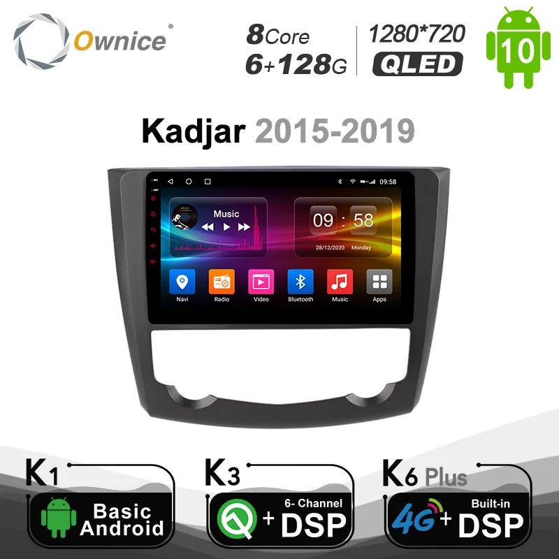 

Ownice Car DVD Player for Renault Kadjar 2015 - 2017 Octa Core Android 10.0 6G+128G GPS Audio Navigation DAB+ DSP 4G LTE SPDIF