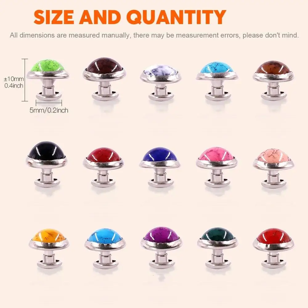 Rivets Double Cap Spots Studs Button Metal Stud Eyelets Repair Fasteners Snap Buttons for DIY LeatherCraft Bag Shoes Bracelet Do