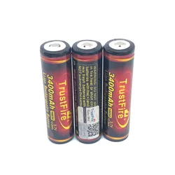 TrustFire Protected 3400mah 18650 3.7V Li-ion Battery Rechargeable Lithium Batteries Cell with PCB for LED Flashlights Headlamps
