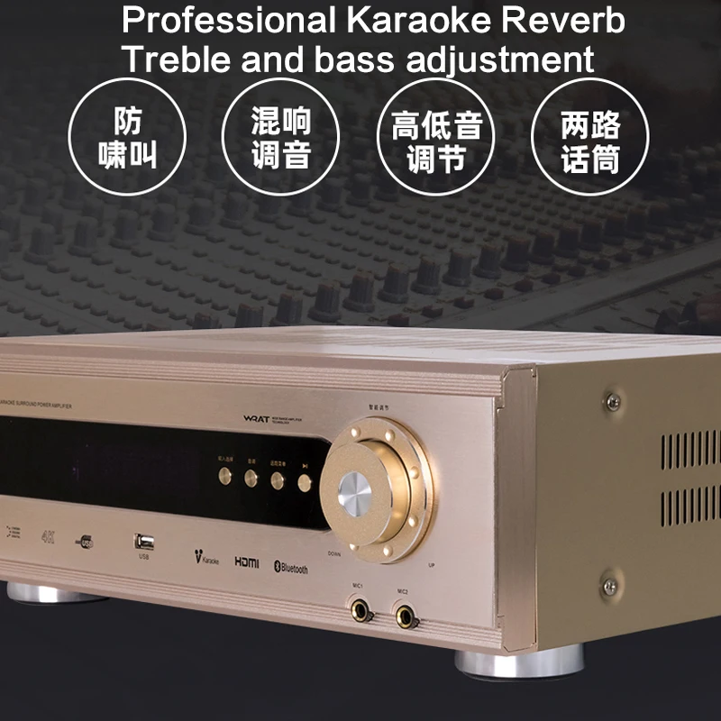 1200W amplificatore di potenza 5.1 ad alta potenza UX70 HD Bluetooth Home Theater Audio Lossless Hifi Subwoofer amplificatore fibra coassiale