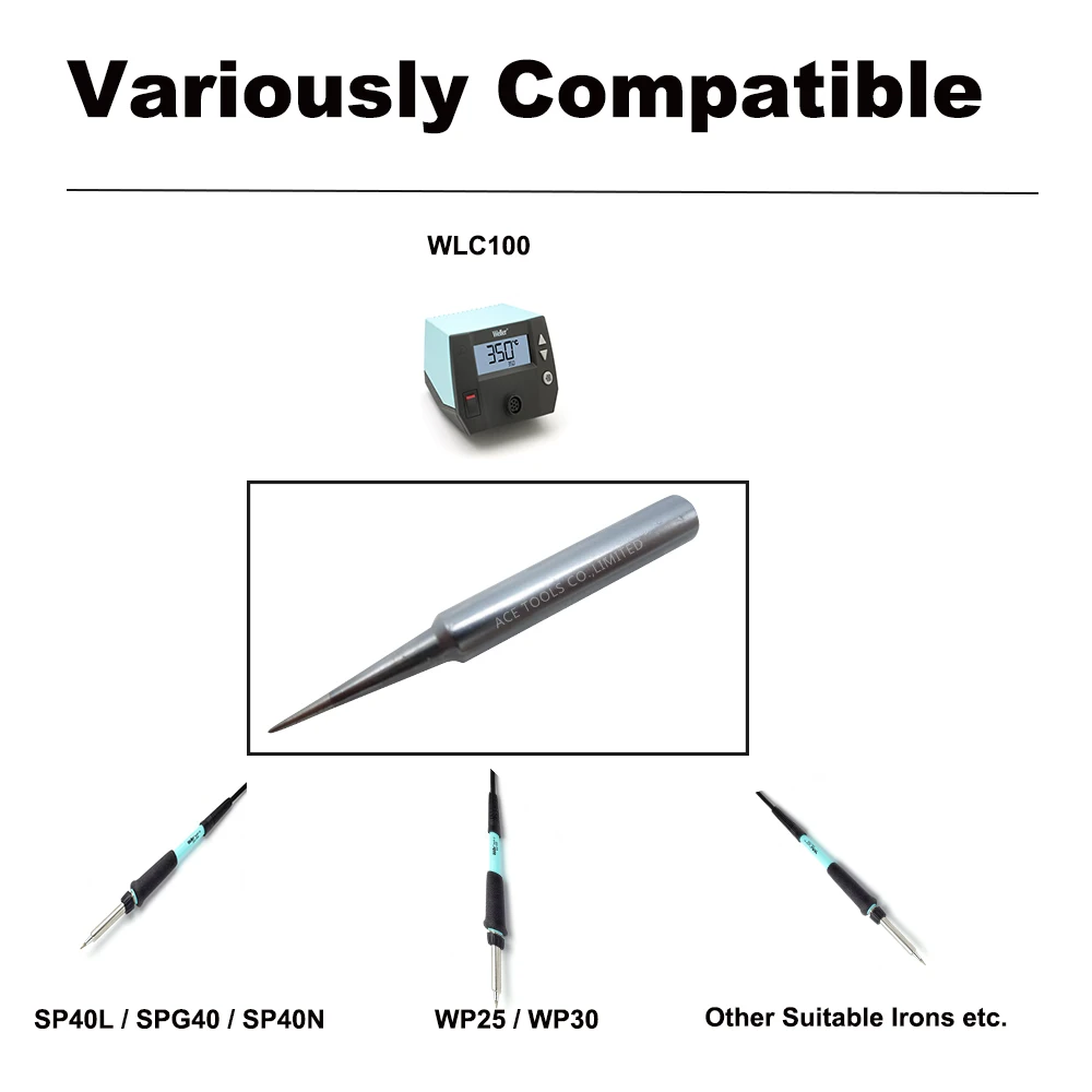 ST-I Replacement  Soldering Tips Conical 0.2mm Fit WELLER SP40L SP40N SPG40 WP25 WP30 WP35 WLC100 Handle Iron