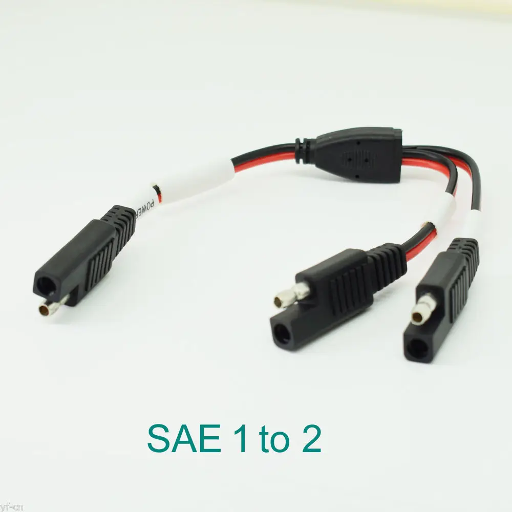 Divisor SAE 18AWG 1 a 2 SAE macho a hembra, Cable de alimentación DC automotriz, 1 ud.