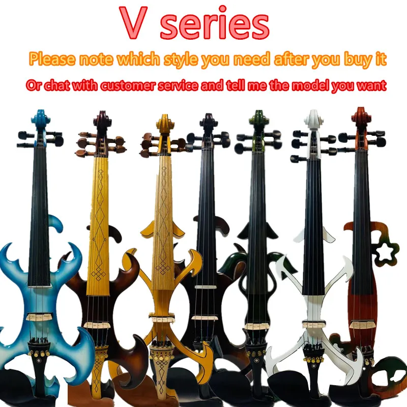 Violin Full Size 4/4 Solid Wood Silent Electric Violin ACCAJOU body Ebony Fingerboard Pegs with Violin Accessories