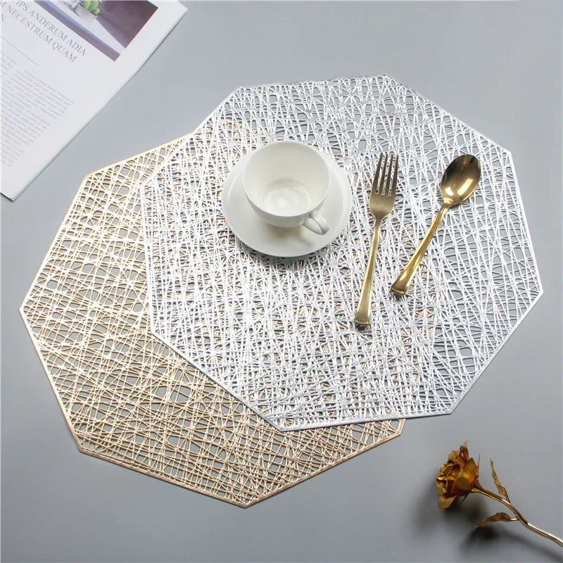 100PCS Modern Hollowed-out  PVC Plastic  Dining Table  Placemat Decoration Use