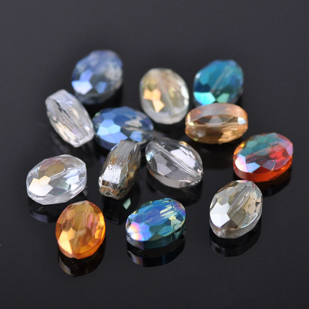 12x9mm 16x12mm 20x16mm Oval Faceted Crystal Glass Loose Beads For Jewelry Making DIY Crafts