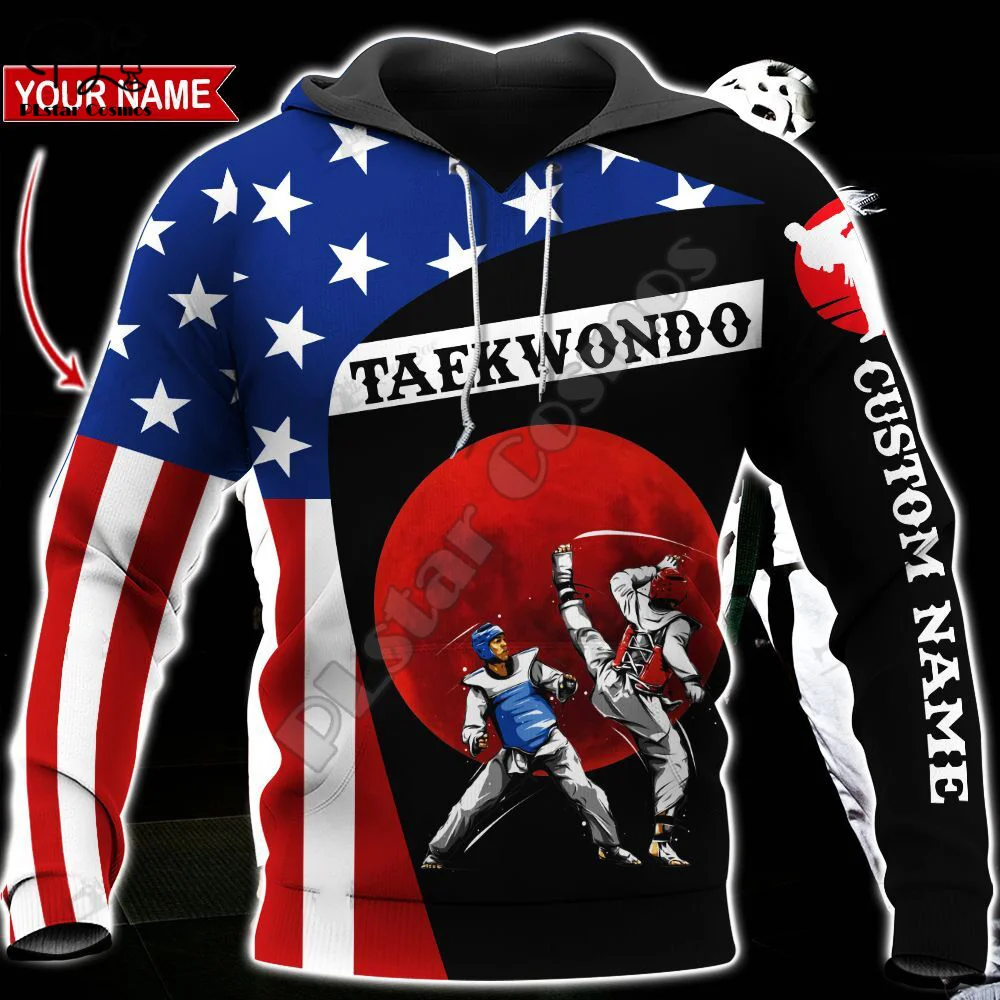 

NewFashion Custom Name Cosplay Martial Arts Sports Taekwondo Sportswear Tracksuit 3DPrint Men/Women Pullover Harajuku Hoodies B5