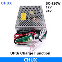 CHUX 120W Ups Switching Power Supply With  Charge Function 110/220v Ac to Dc 12V 24VDC Battery Charger SC-120W