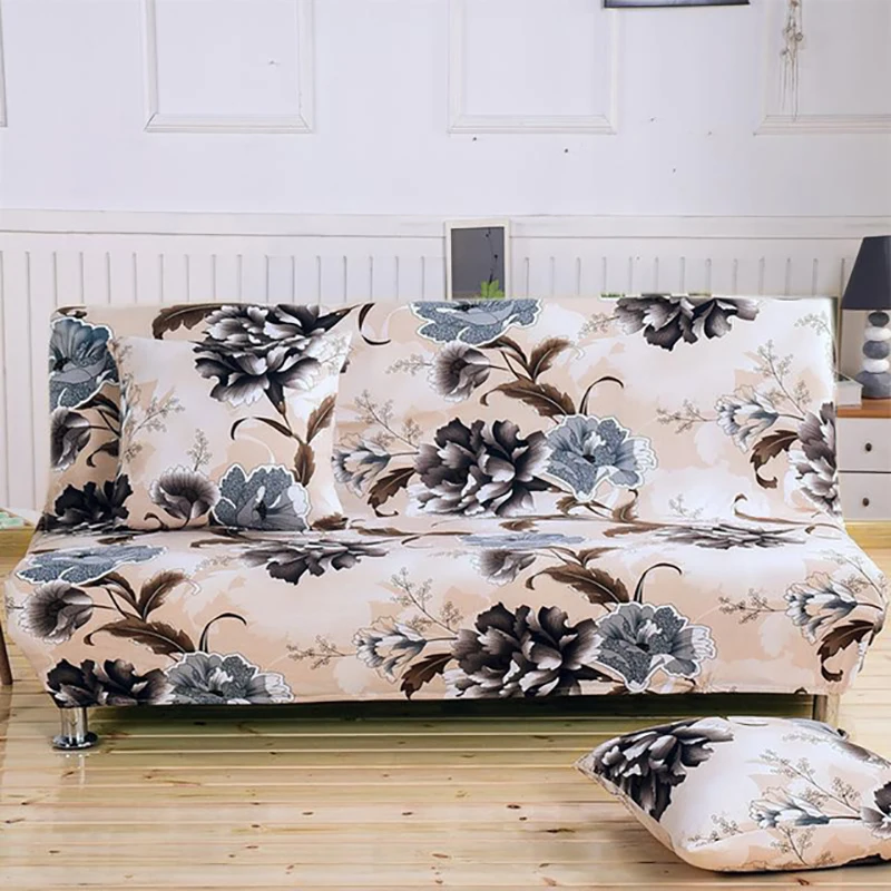 Meijumer All-inclusive Sofa Cover Floral Without Armrest Sofa Bed Cover Tight Wrap Elastic Protector Slipcover Couch Cover