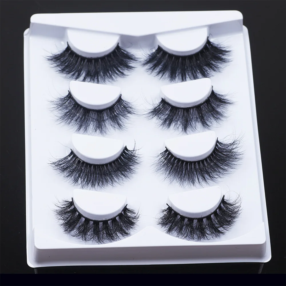 NEW 16 Pairs Fluffy Lashes 25mm 3D Mink Lashes Long Thick Natural False Eyelashes Wholesale Lashes Vendors Makeup Mink Eyelashes