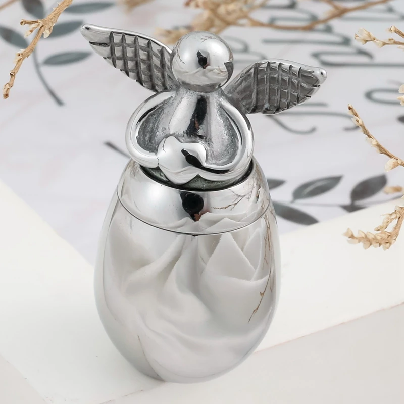 Angel Wings with Heart Shape Urns For Human Ashes Mini Holder  Stainless Steel Cremation Memorial Pet Dog Cat Bird Ashes Holder