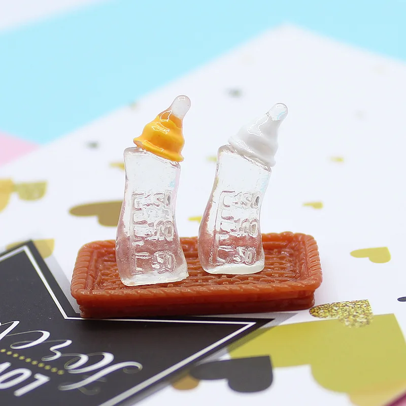 10 stücke 10*22mm Simulation Mini Miniatur Milch Baby Flasche Fütterung Flaschen Für DIY Schlüsselbund Anhänger Puppenhaus Zubehör – Detail 21