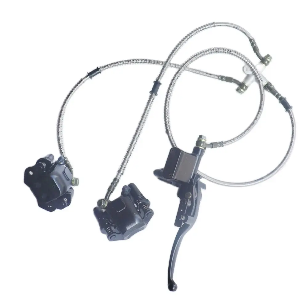 

Front Hydraulic Twin Disc Brake Caliper Master System + Pads For 150cc 200cc 250cc Quad Dirt Bike ATV