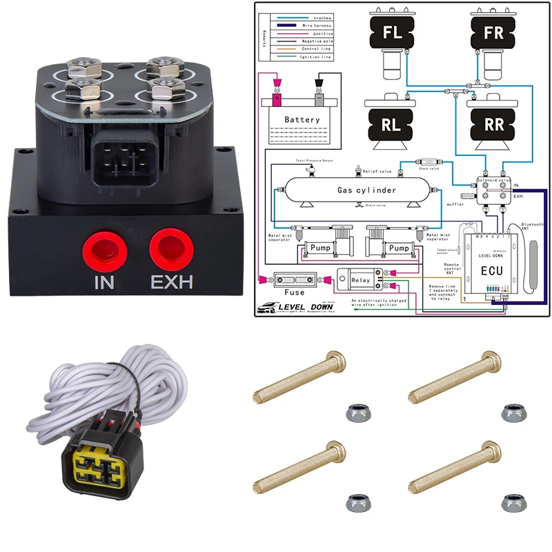 HellaFlush Pneumatic shock absorbing solenoid valve ,12v Solenoid Valve Air ride Suspension manifold valve SMV-01