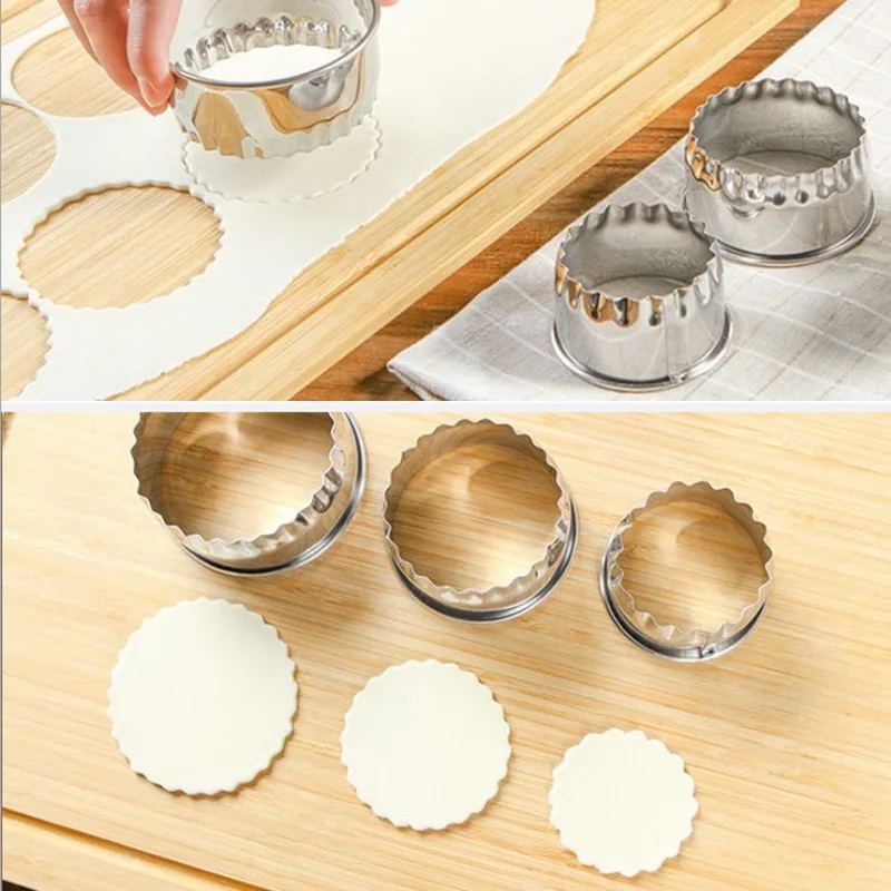 

Stainless Steel Lace Cookie Cutter Household Baking Tools Biscuit Mold Hand Cutters Dumplings Wrappers Mould Set of 14 pcs