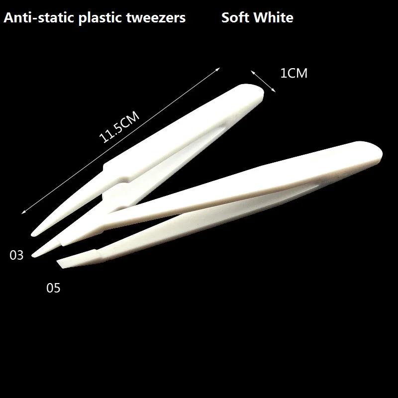 Anti-Static Carbon Fiber Tweezers Kit ESD Plastic Forceps PCB Electronic Hand Repair Tools Set Pointed Flat Elbow Head Tweezer view 6