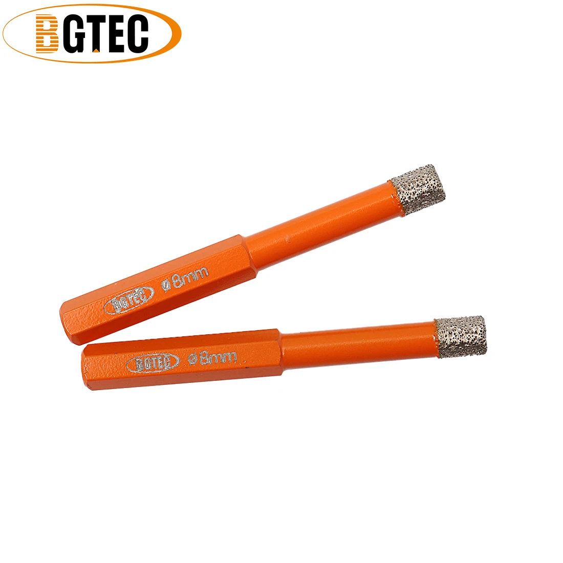 BGTEC 2pcs Hex shank 8 millimetri di Vuoto Brasato punte di perforazione A Secco punta di diamante per il ceramie piastrelle di granito foro sega