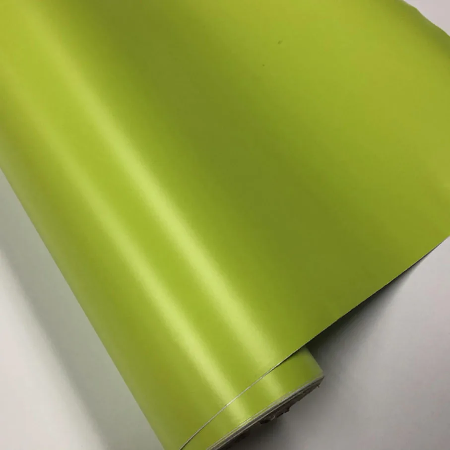 Matt lime green Matte Vinyl Metal Car Wrap Film DIY Styling Adhesive Car Motorbike Sticker Decal 10/20/30/40/50X152CM