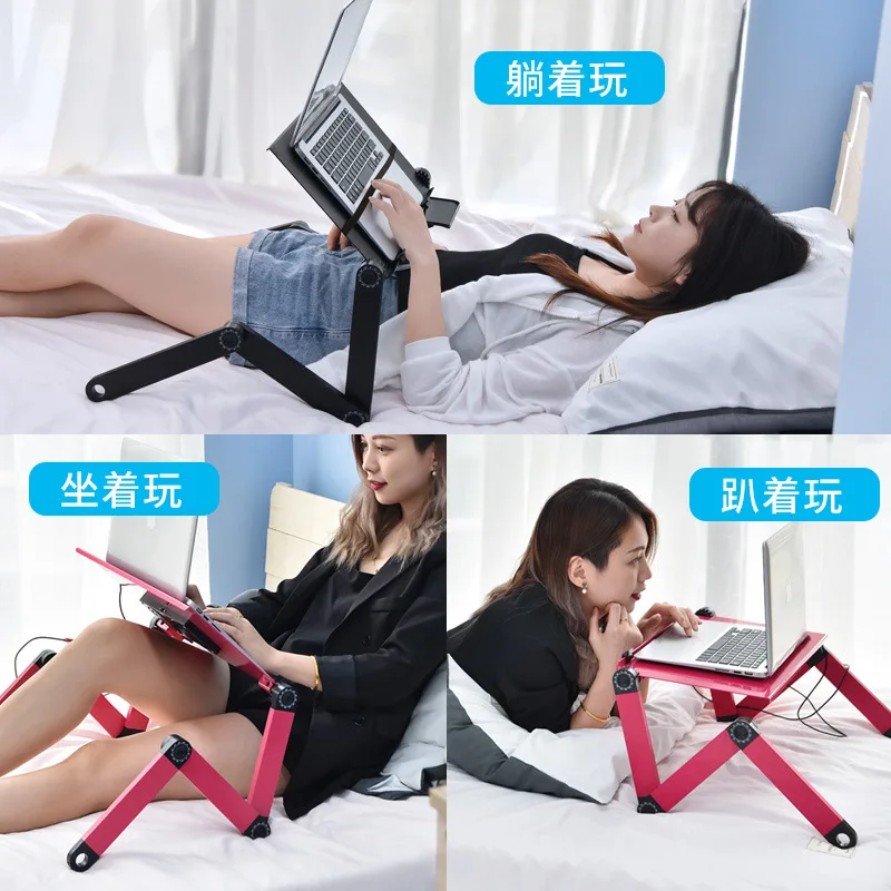 Retractable Lifting Folding Small Table Multifunctional Learning Desk Lazy Laptop with Heat Dissipation