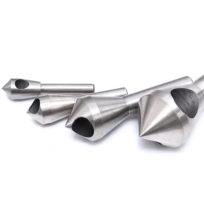 Citop 4pcs/set 90 Degrees Bit Set Drill Bits Tapper Hole Cutter Hand Tools Countersink and Debarring Tool Set Chamfer Set