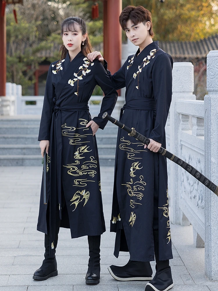 Traditional Ancient Hanfu Dance Costume Oriental Tang Suit Vintage Couples Folk Outfit Han Dynasty Swordsman National Cosplay