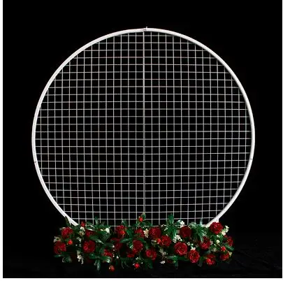 Wedding round grid screen wedding background grid screen Mori round square wrought iron grid window ornaments