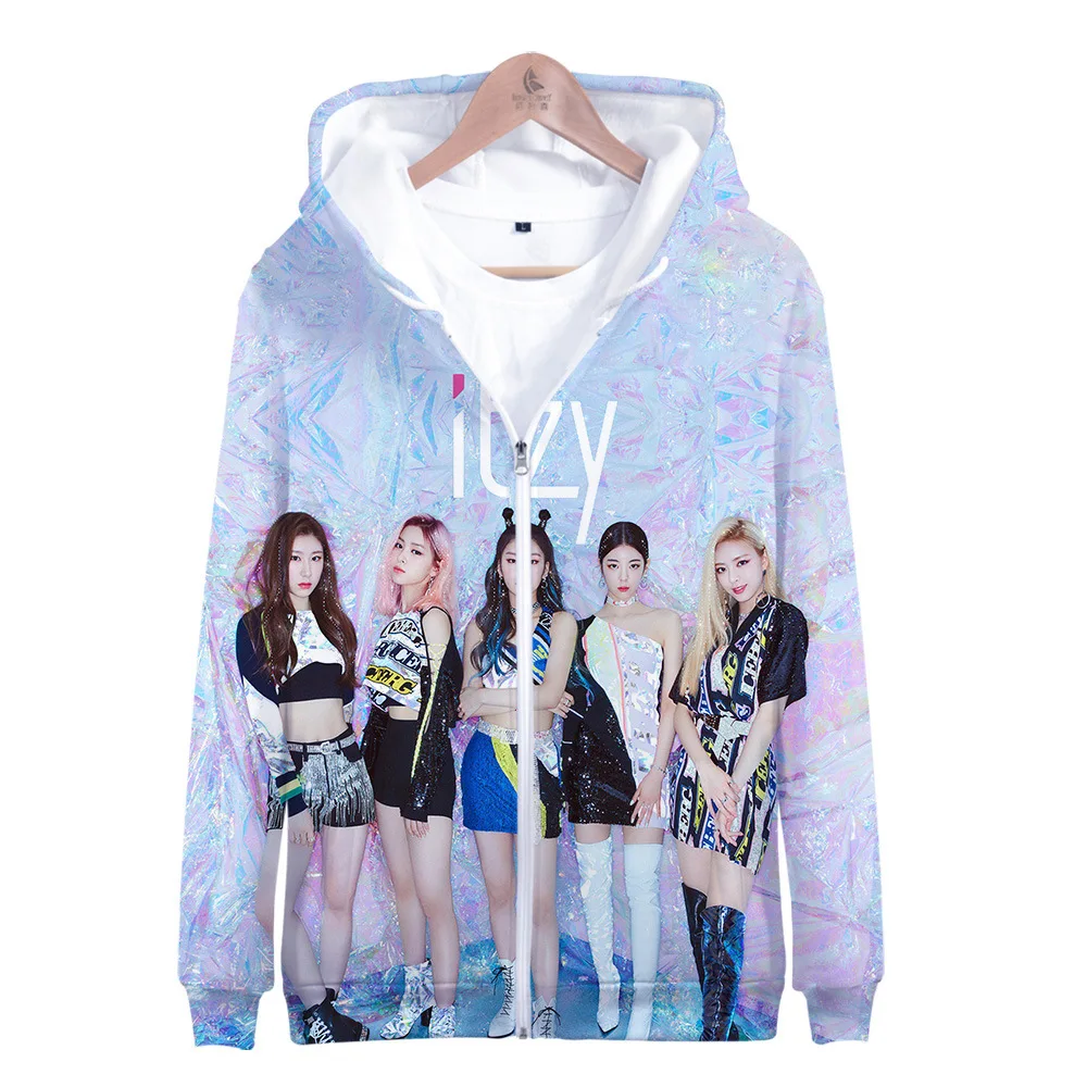 

Kpop ITZY 3D Printed Zipper Hoodies Women/Men Korean Fashion Long Sleeve Pullover Hooded Sweatshirt Streetwear K-pop Clothes