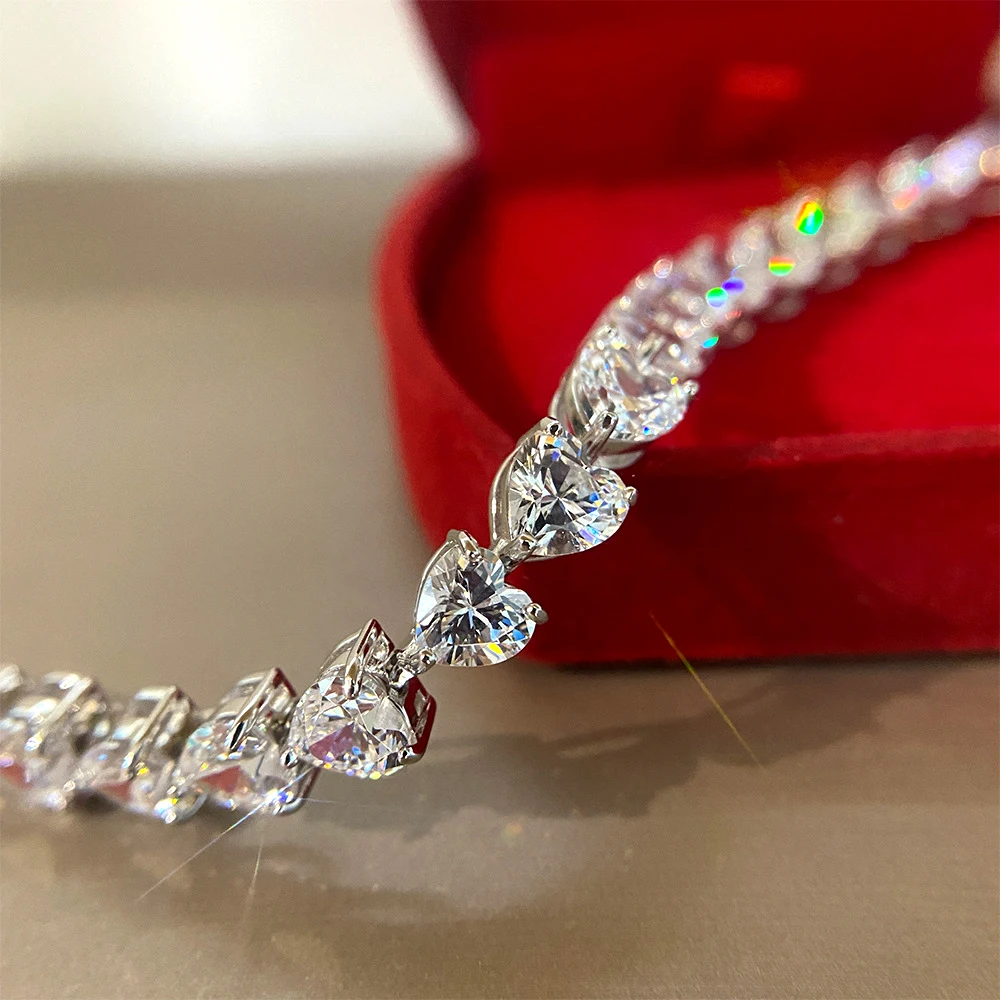 Luomansi 100% 925 Sterling Silver Bracelet Nurture Moissanite Gemstone Bracelet Wedding Party Diamond High Jewelry
