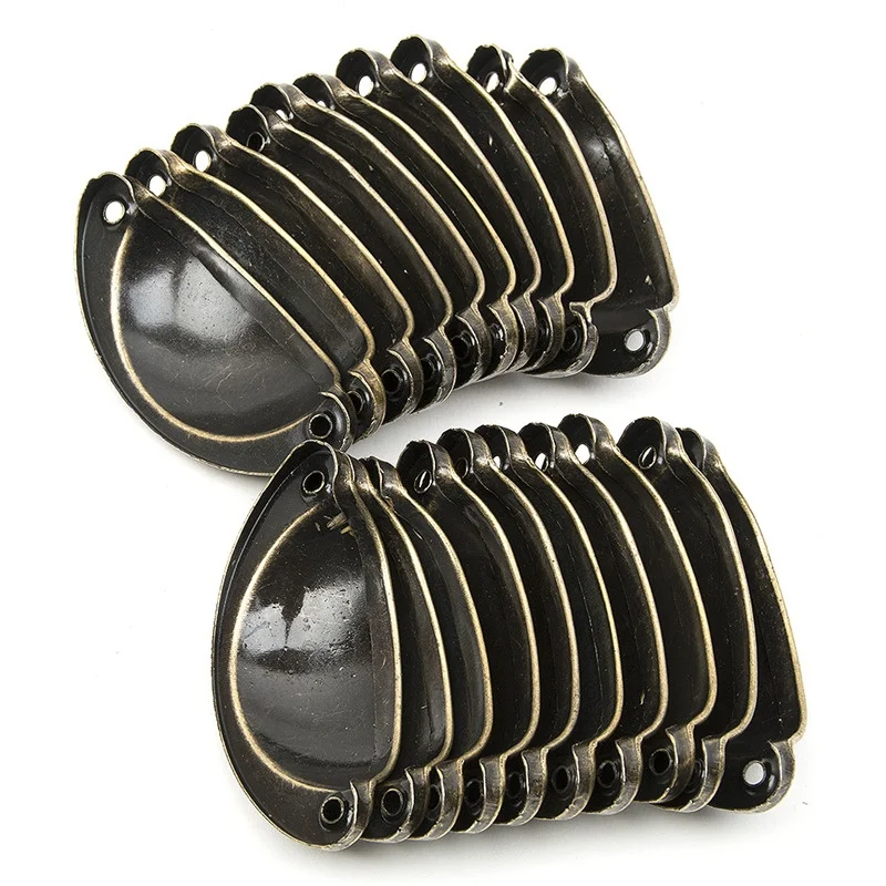 20 manijas de concha antiguas con 40 tornillos, perilla de puerta, cajón, muebles, tirador de concha, accesorios para muebles