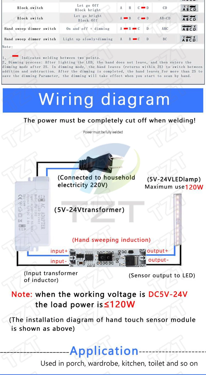 TZT Kurzstrecken-Scan-Sensor, kapazitiver Touch-Sensor-Schalter, PIR-Bewegungssensor-Schaltermodul, 3 A, konstante Spannung für Smart Home – Detail 9