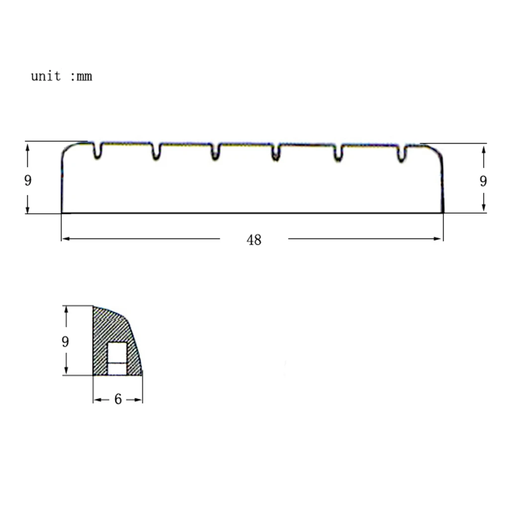 Tuerca ranurada para guitarra clásica, 2 piezas, 48mm, 6 cuerdas, tuercas ranuradas, hueso de plástico