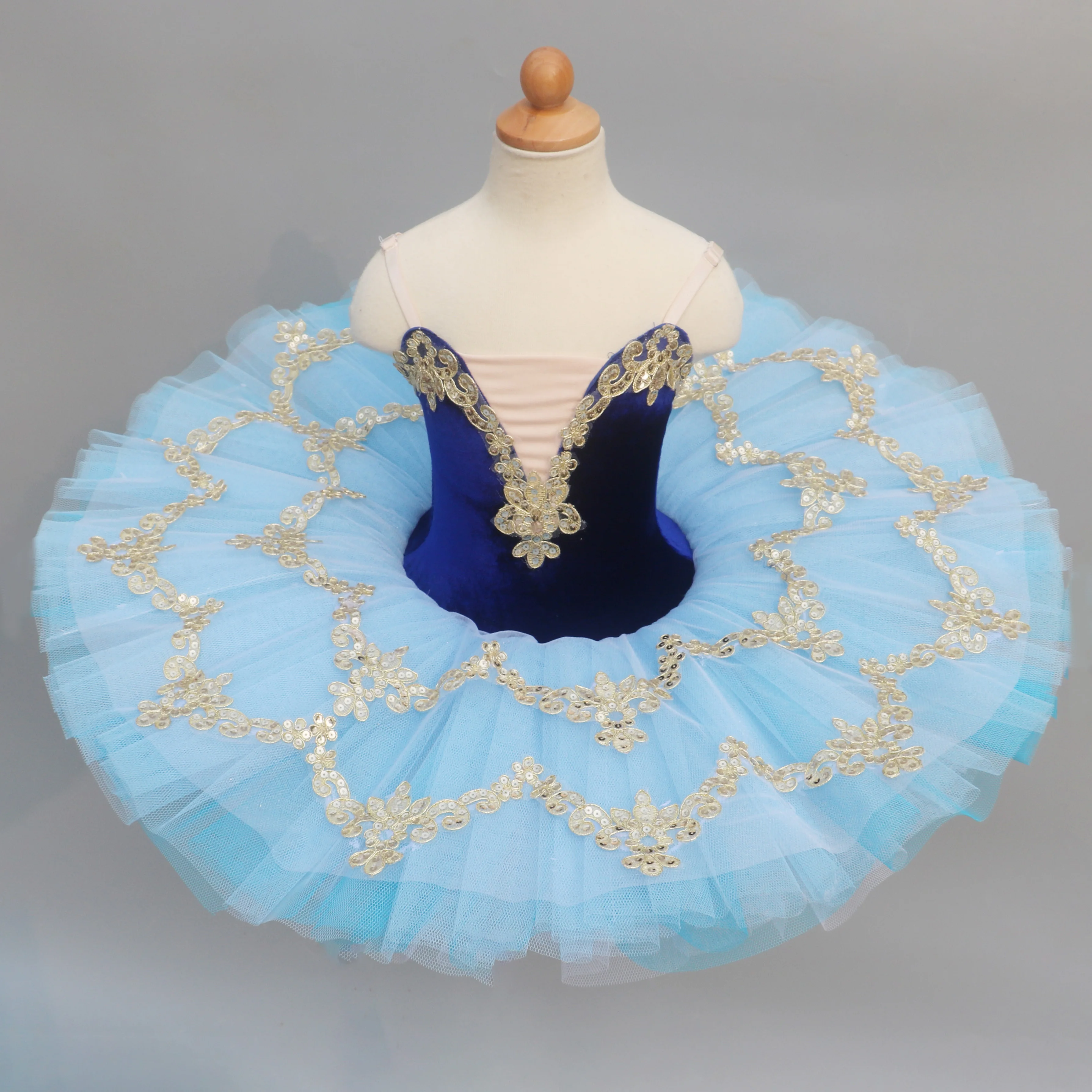 

New blue children's ballet skirt children's performance clothing fluffy yarn TUTU skirt Swan Lake performance clothing stage cos