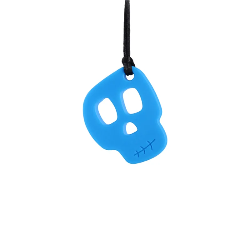 Collar de silicona para bebé, mordedor de Calavera, juguete Chewelry sensorial, herramienta de terapia de autismo, necesidades especiales, TDAH,