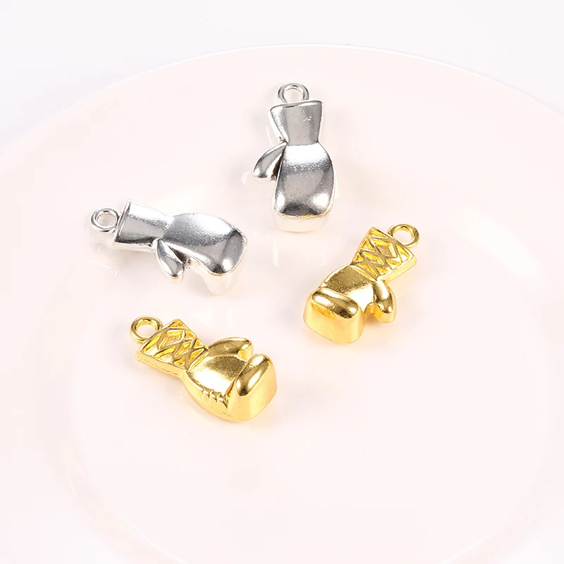 10Pcs Antique Gold Silver Color 3D Boxing Glove Fist Charms for DIY Jewelry Making Wholesale Metal Pendant Fit Necklace Keychain