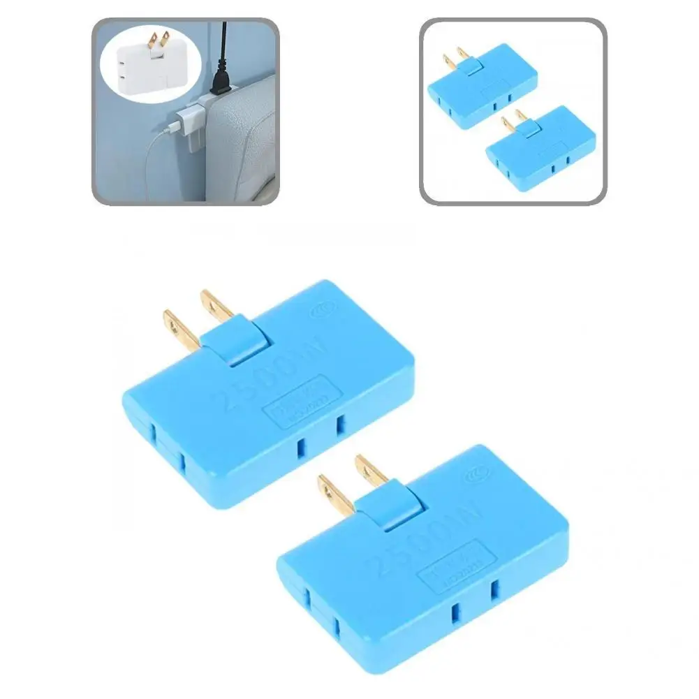 2Pcs  Outlet Adapter Portable Practical Durable Socket Converter One Turn Three Convenient to Use Outlet Splitter